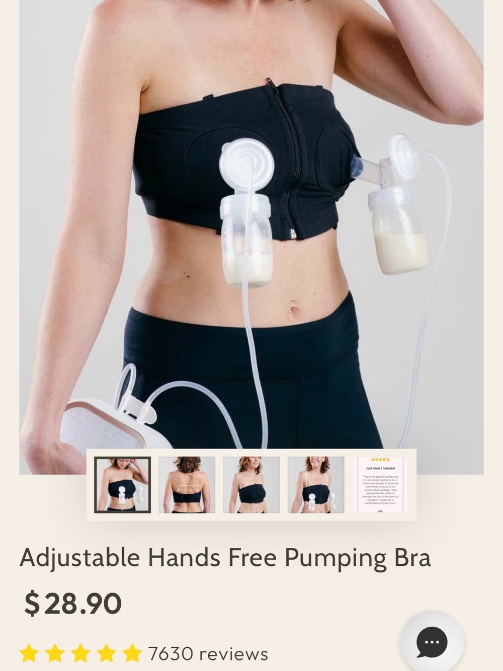 Adjustable Hands-Free Pumping Bra in Black